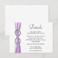 Paarse ribbon Silver Infinity Wedding Details