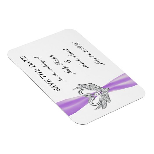 Paarse ribbon Silver Swans sparen de Datum Magnet Magneet (Rechterzijde)
