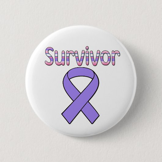 Paarse ribbon Survivor Ronde Button 5,7 Cm (Voorkant)