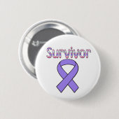 Paarse ribbon Survivor Ronde Button 5,7 Cm (Voorkant /achterkant)