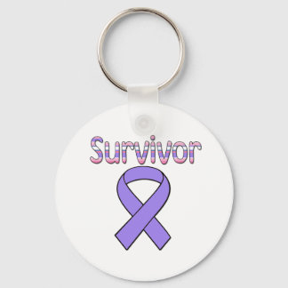 Paarse ribbon Survivor Sleutelhanger