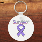 Paarse ribbon Survivor Sleutelhanger (Voorkant)