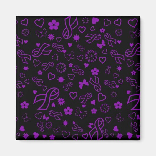 Paarse ribbons Multi...Fibro Magneet (Voorkant)