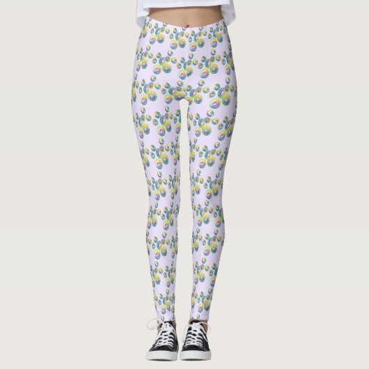 Paarse ridderende regenboogzeep leggings (Voorkant)