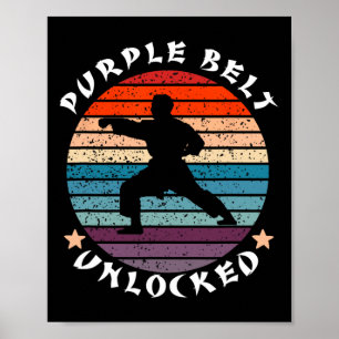 Paarse riem niveau ontgrendeld prestatie karate ho poster