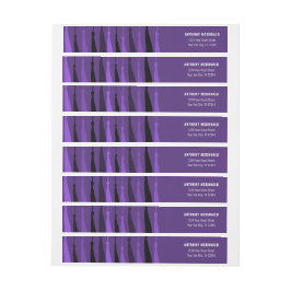 Paarse rij Tassels Wraparound-adreslabel