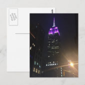 Paarse Rijk NYC Night Skyscraper Briefkaart (Voorkant / Achterkant)