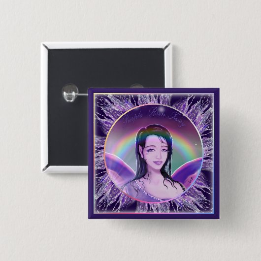 Paarse Rijnfee Button (Voorkant /achterkant)