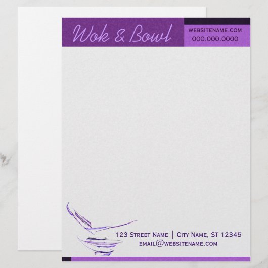 Paarse rijstkam Abstracte kunst Gepersonaliseerd Briefhoofd (Voorkant / Achterkant)