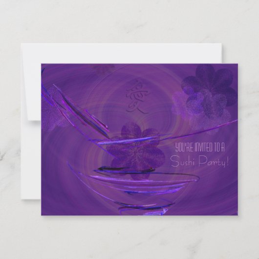 Paarse rijstkam Abstracte kunst Kaart (Voorkant)