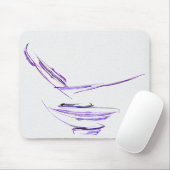 Paarse rijstkam Abstracte kunst Muismat (Met muis)