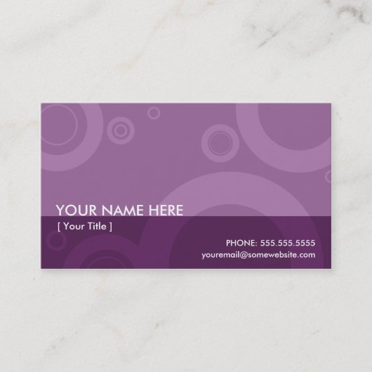 paarse ringen visitekaartje (Voorkant)