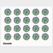 Paarse rivierkreeften ronde sticker (Vel)
