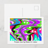 Paarse rivierkunst briefkaart (Voorkant / Achterkant)
