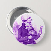 Paarse Robespierre met Boeket Ronde Button 7,6 Cm (Voorkant /achterkant)