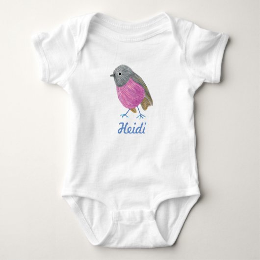 Paarse Robin Bird Romper (Voorkant)