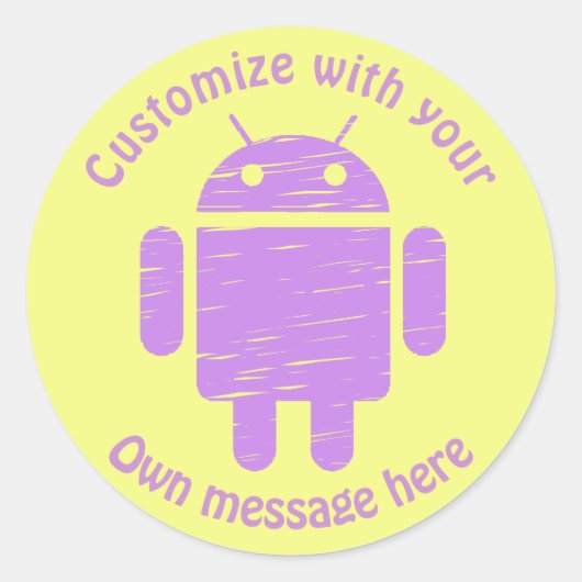 Paarse robot - Aangepaste kinderen op zaterdag Ronde Sticker (Voorkant)