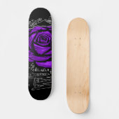Paarse Robuuste Roos Graffiti Kunst • Urbane Straa Persoonlijk Skateboard (Voorkant)
