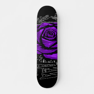 Paarse Robuuste Roos Graffiti Kunst • Urbane Straa Persoonlijk Skateboard
