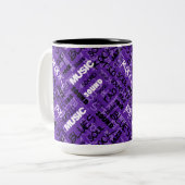 Paarse Rock Pop R & B Music Tweekleurige Koffiemok (Voorkant links)