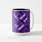 Paarse Rock Pop R & B Music Tweekleurige Koffiemok (Voorkant rechts)