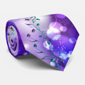 Paarse Rock Star Fantasy Lights Muzieknoten Stropdas (Opgerold)