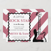 Paarse Rock Star Rock 'Dag Baby shower Uitnodiging (Voorkant / Achterkant)