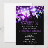 Paarse Rock Star Sweet 16 Birthday Uitnodiging (Voorkant / Achterkant)