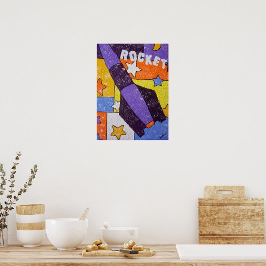 Paarse Rocket Poster (Keuken)