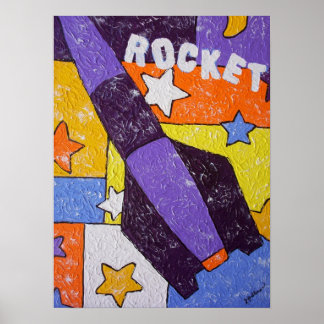 Paarse Rocket Poster