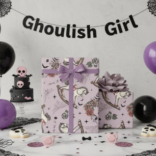  Paarse Rocking Horse Gothic Baby Cadeaupapier