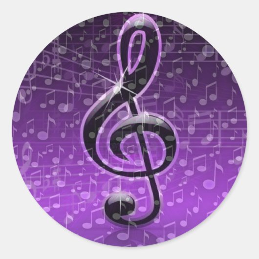 Paarse Rocks._ Ronde Sticker (Voorkant)