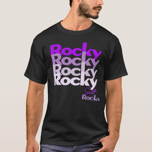 Paarse Rockys! T Shirt (Voorkant)