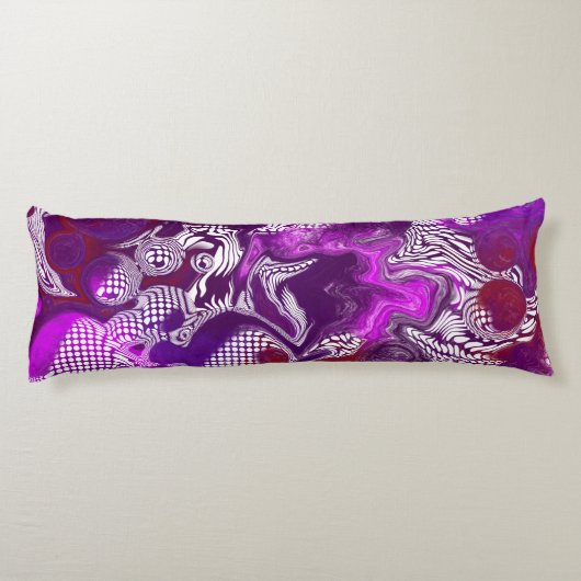 Paarse rode abstracte kunstvoorwerpen lichaamskussen (Achterkant)