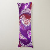 Paarse rode abstracte kunstvoorwerpen lichaamskussen (Voorkant Verticaal)