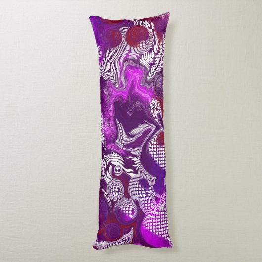 Paarse rode abstracte kunstvoorwerpen lichaamskussen (Achterkant (Verticaal))