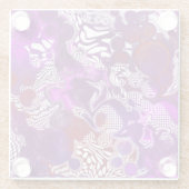 Paarse Rode Abstracte moderne marmervochtige Kunst Glazen Onderzetter (Achterkant)