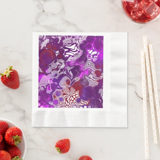 Paarse Rode Abstracte moderne marmervochtige Kunst Servet (Insitu)