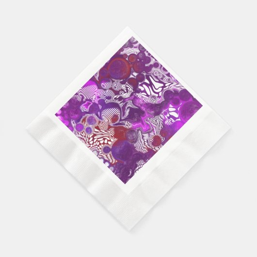 Paarse Rode Abstracte moderne marmervochtige Kunst Servet (Hoek)