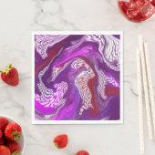 Paarse Rode Abstracte moderne marmervochtige Kunst Servet (Insitu)