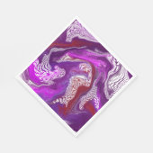 Paarse Rode Abstracte moderne marmervochtige Kunst Servet (Hoek)