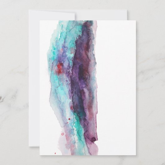 Paarse Rode Aqua Waterverf Modern Save the Date Kaart (Achterkant)