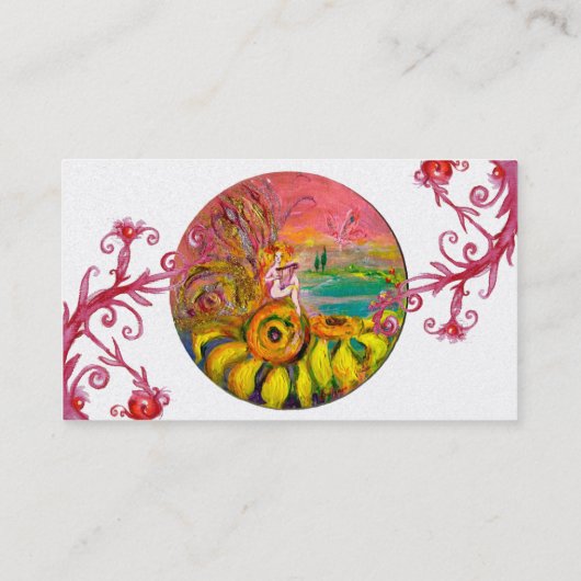 Paarse rode bloemen witte parel visitekaartje (Achterkant)