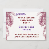 Paarse Rode Boom Elegante Gotische Halloween Kaart (Voorkant)