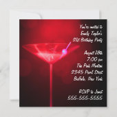 Paarse rode cocktails meisjes 21ste verjaardagsfee kaart (Achterkant)