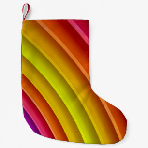 Paarse, rode en gele regenboogkolom kleine kerstsok