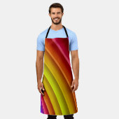 Paarse, rode en gele regenboogkolom schort (Gedragen)