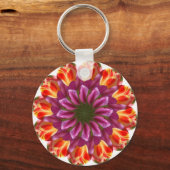 Paarse, rode en gele tulpen sleutelhanger (Voorkant)