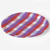 Paarse, Rode en Roze Gingham Papieren Bordje (Gekanteld)