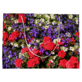 Paarse, rode en witte jaarbloemen groot cadeauzakje (Achterkant)